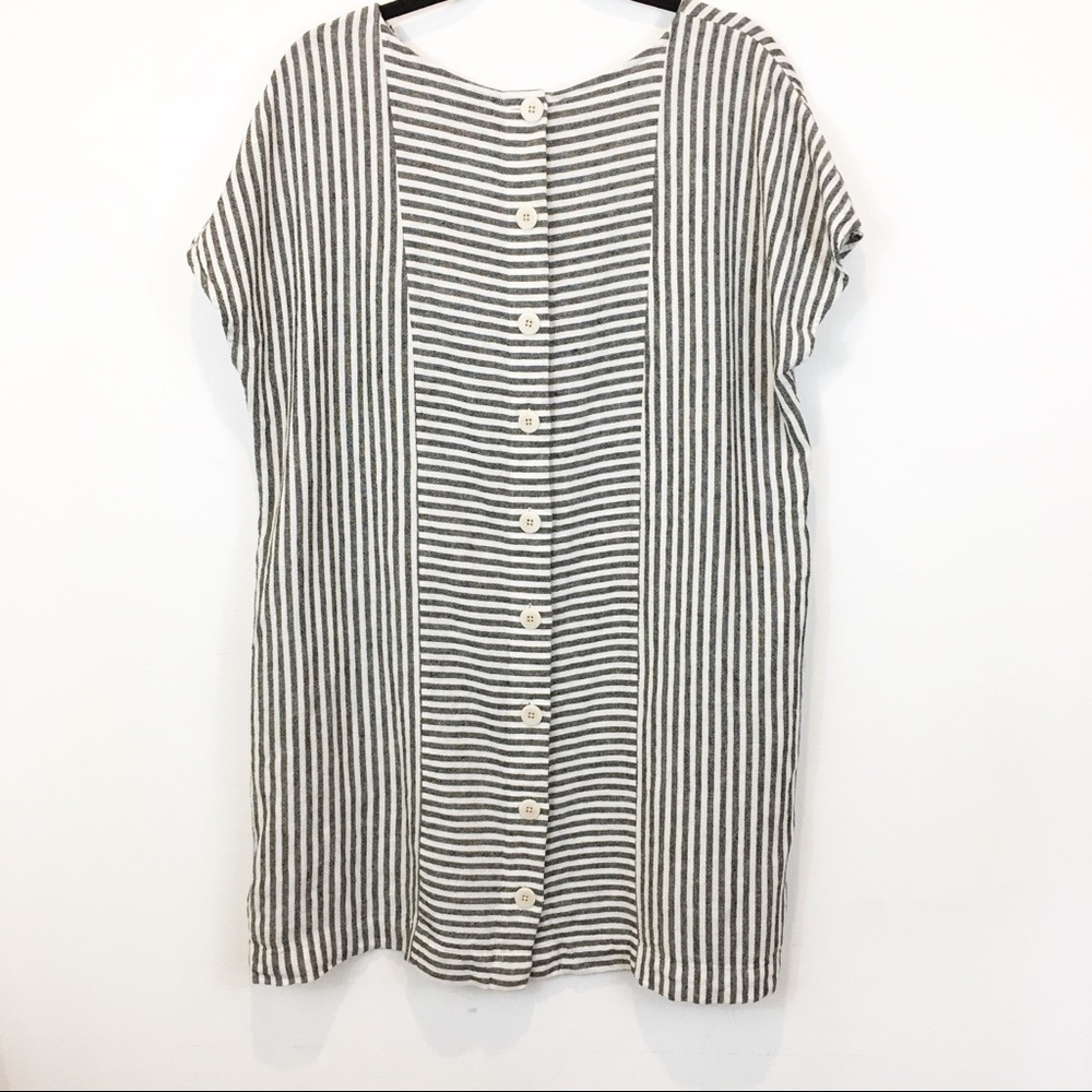 Madewell Linen Blend Button Back Shift Dress Sz XL - Picture 4 of 11